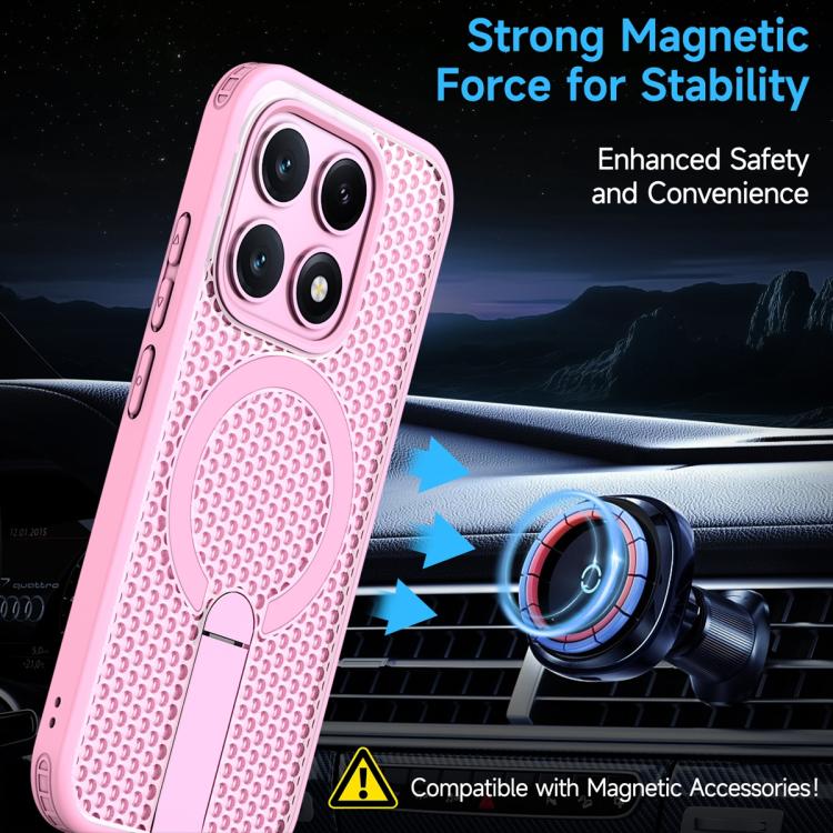 For Xiaomi 17 Honeycomb Cooling MagSafe Holder Phone Case