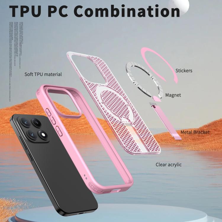 For Xiaomi 17 Honeycomb Cooling MagSafe Holder Phone Case