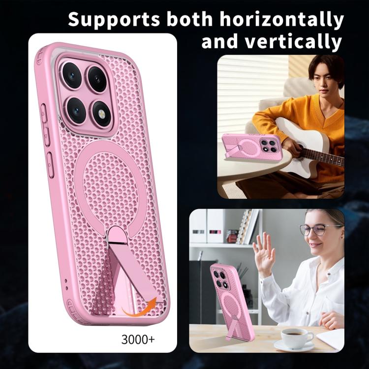 For Xiaomi 17 Honeycomb Cooling MagSafe Holder Phone Case