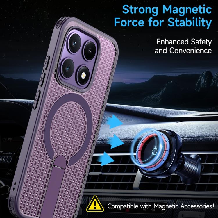For Xiaomi 17 Honeycomb Cooling MagSafe Holder Phone Case