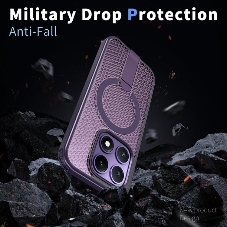 For Xiaomi 17 Honeycomb Cooling MagSafe Holder Phone Case