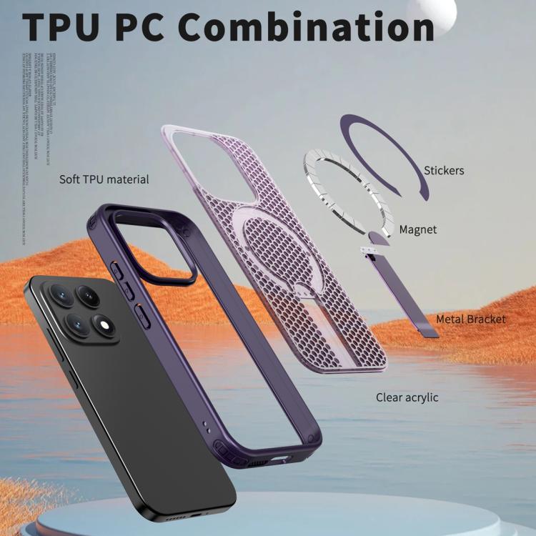 For Xiaomi 17 Honeycomb Cooling MagSafe Holder Phone Case
