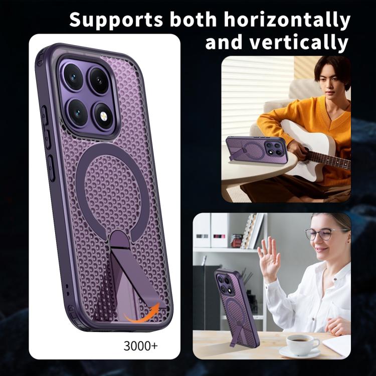 For Xiaomi 17 Honeycomb Cooling MagSafe Holder Phone Case