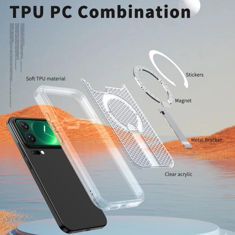 For Xiaomi 17 Pro Honeycomb Cooling MagSafe Holder Phone Case