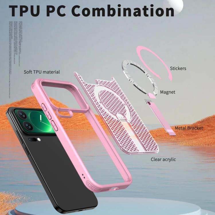 For Xiaomi 17 Pro Honeycomb Cooling MagSafe Holder Phone Case