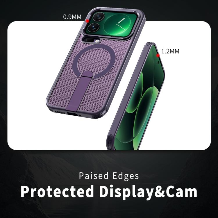 For Xiaomi 17 Pro Honeycomb Cooling MagSafe Holder Phone Case