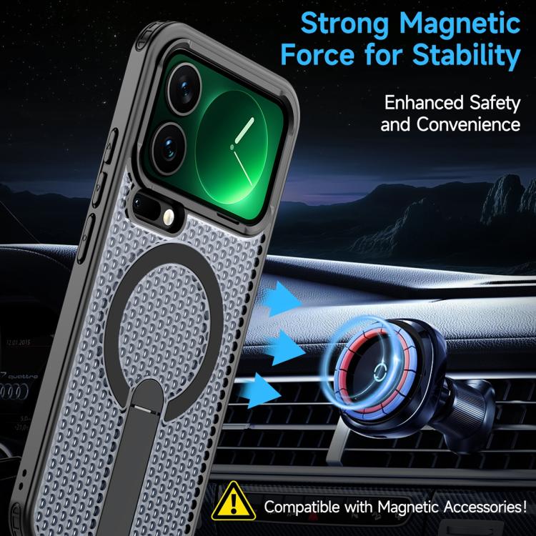 For Xiaomi 17 Pro Max Honeycomb Cooling MagSafe Holder Phone Case