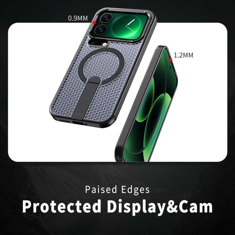 For Xiaomi 17 Pro Max Honeycomb Cooling MagSafe Holder Phone Case
