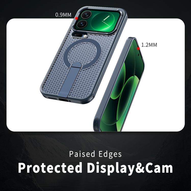 For Xiaomi 17 Pro Max Honeycomb Cooling MagSafe Holder Phone Case