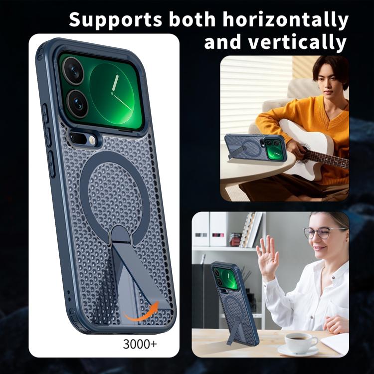 For Xiaomi 17 Pro Max Honeycomb Cooling MagSafe Holder Phone Case