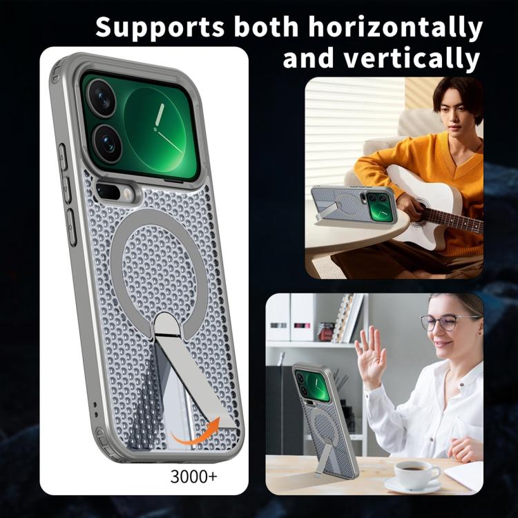 For Xiaomi 17 Pro Max Honeycomb Cooling MagSafe Holder Phone Case