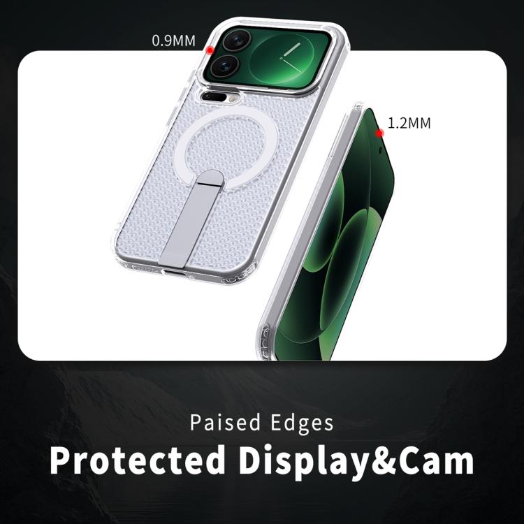 For Xiaomi 17 Pro Max Honeycomb Cooling MagSafe Holder Phone Case