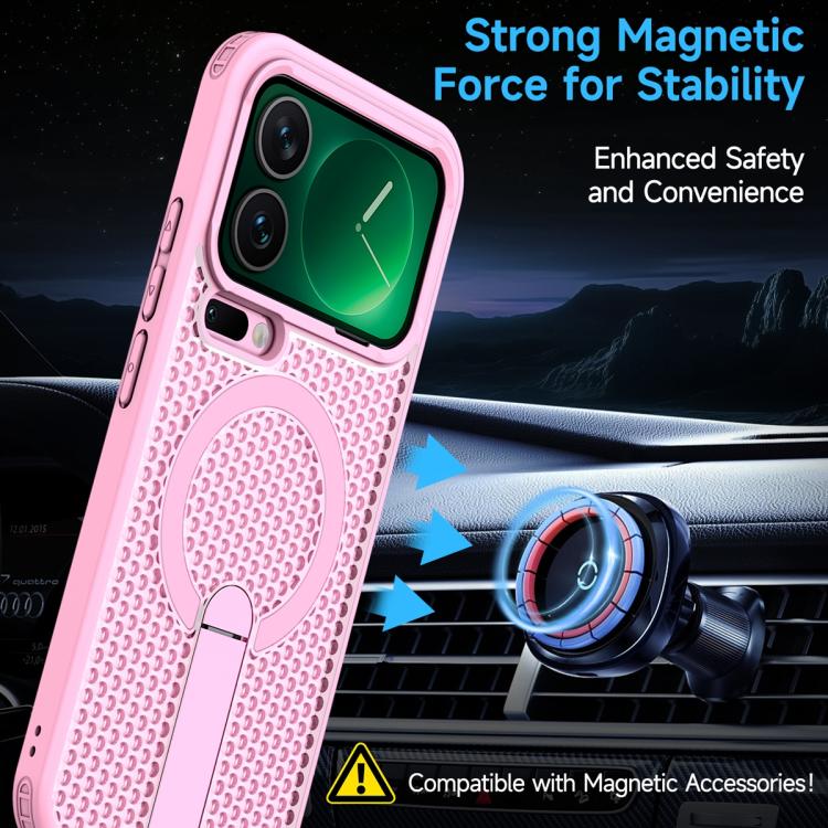 For Xiaomi 17 Pro Max Honeycomb Cooling MagSafe Holder Phone Case