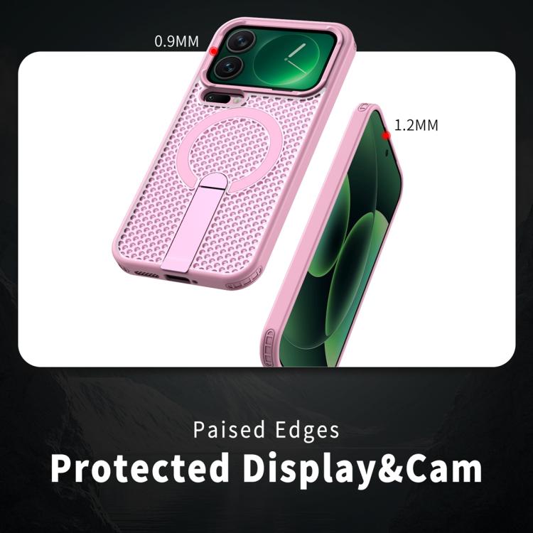 For Xiaomi 17 Pro Max Honeycomb Cooling MagSafe Holder Phone Case