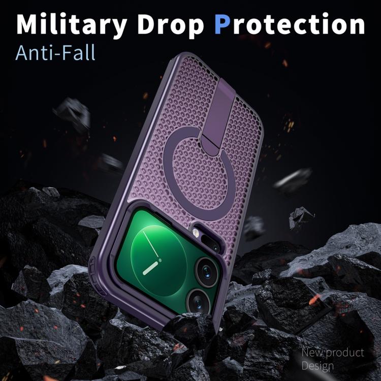 For Xiaomi 17 Pro Max Honeycomb Cooling MagSafe Holder Phone Case