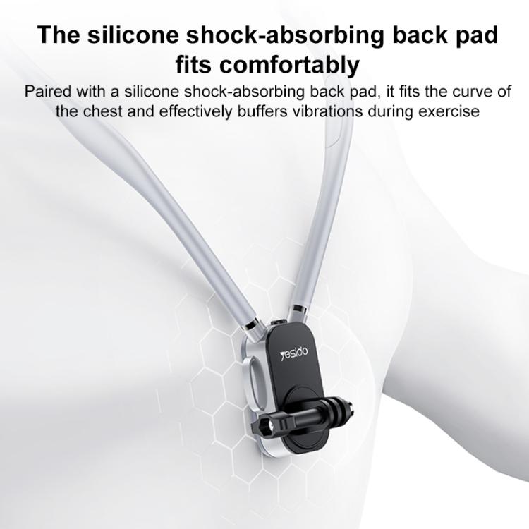 Yesido C334 Multi-Functional Neck-Mounted Phone Holder with Back Strap - Grey