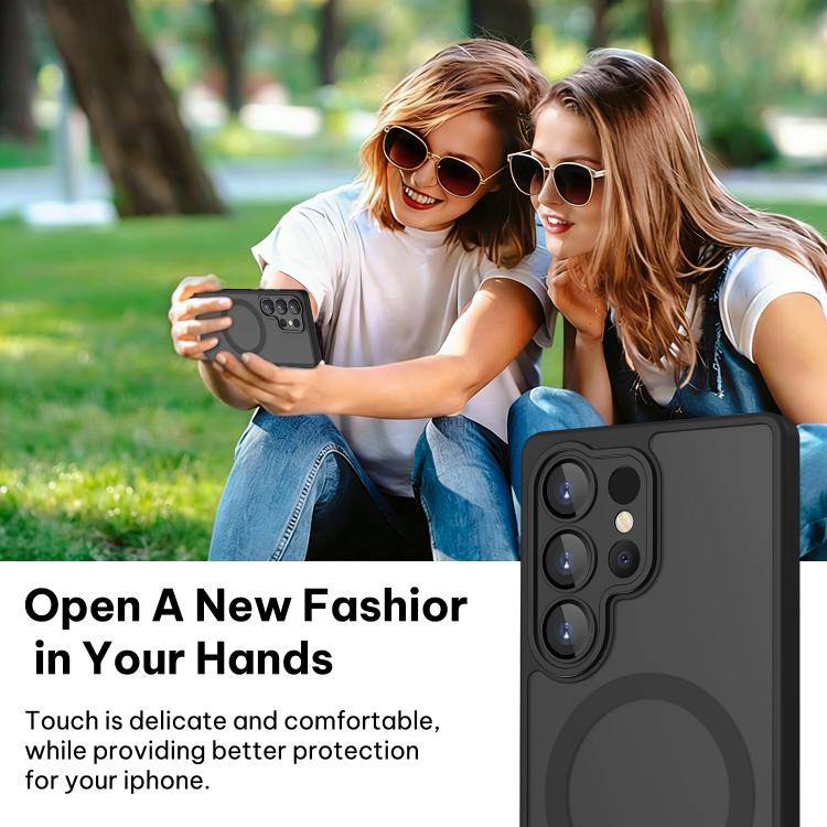 For Samsung Galaxy S23 Ultra 5G XDcase Skin Feel Magnetic Frosted Phone Case with Lens Film