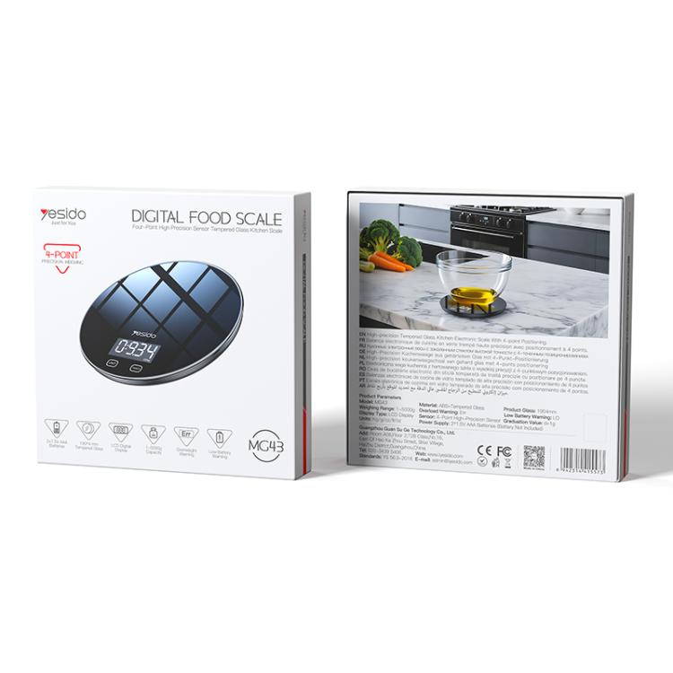 Yesido MG43 Smart Kitchen Electronic Scale - Black