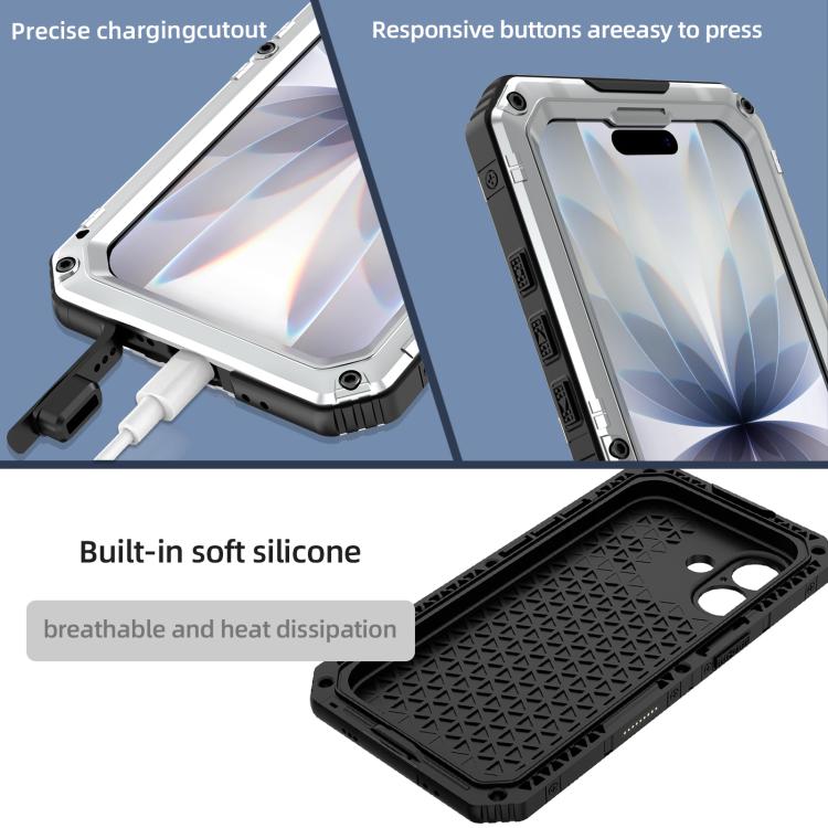 For iPhone 17 Four-proof Metal Hybrid Silicone Phone Case