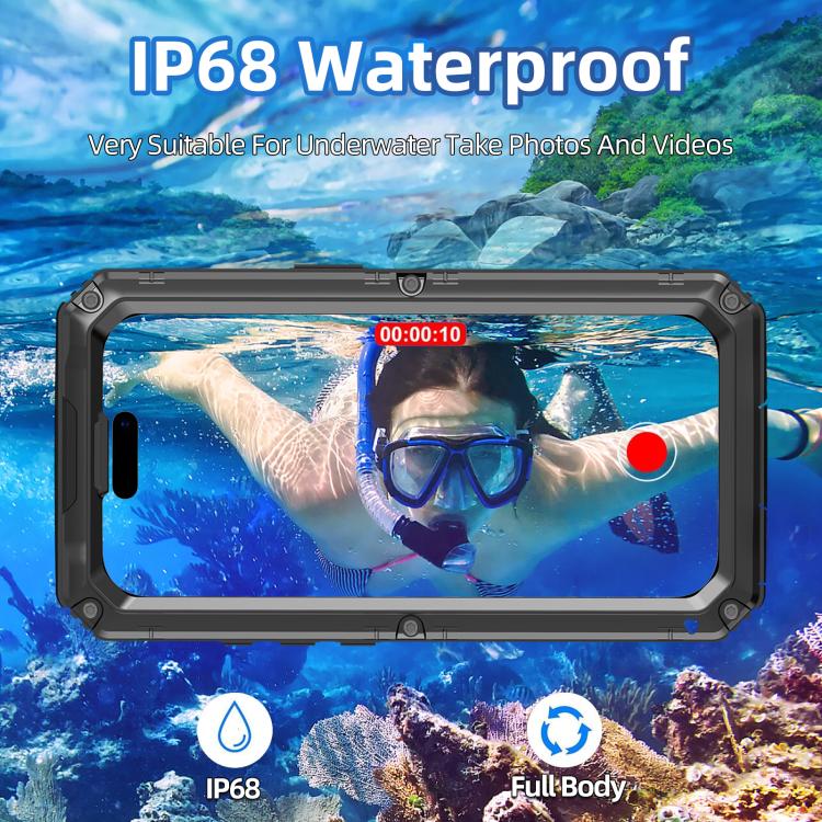 For iPhone 17 Four-proof Metal Hybrid Silicone Phone Case