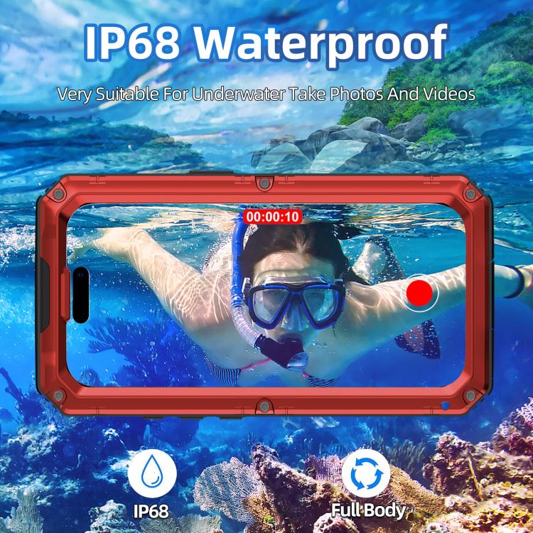 For iPhone 17 Four-proof Metal Hybrid Silicone Phone Case
