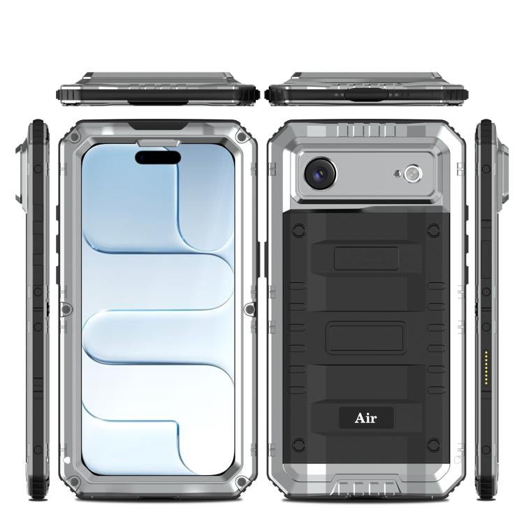 For iPhone Air Four-proof Metal Hybrid Silicone Phone Case