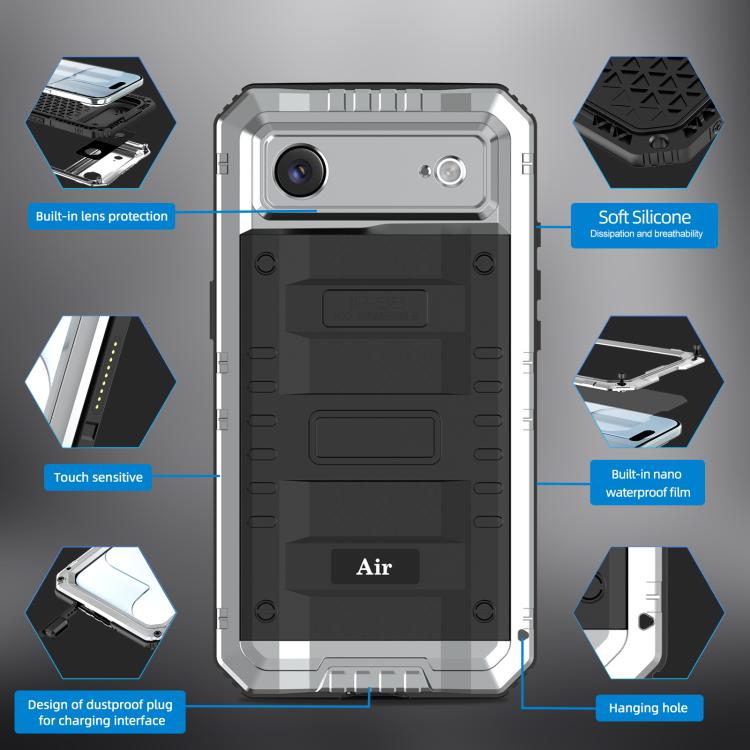For iPhone Air Four-proof Metal Hybrid Silicone Phone Case