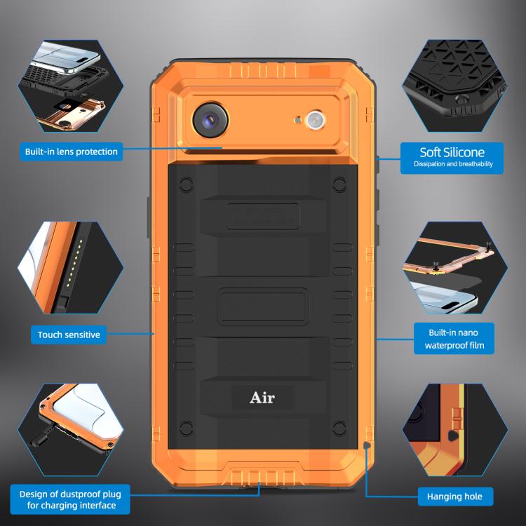 For iPhone Air Four-proof Metal Hybrid Silicone Phone Case