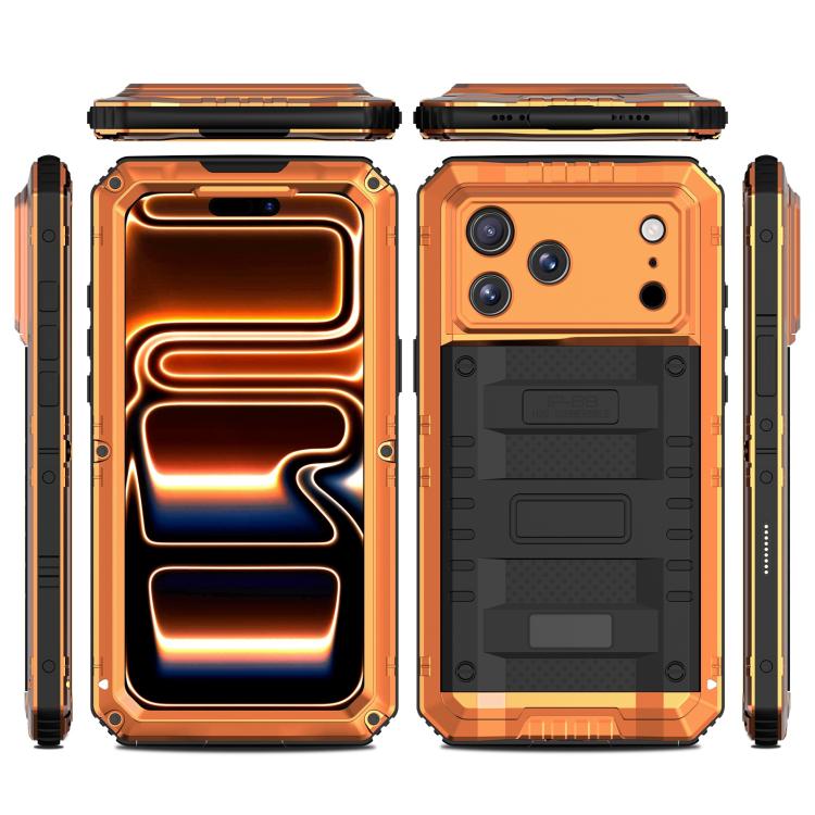 For iPhone 17 Pro Four-proof Metal Hybrid Silicone Phone Case
