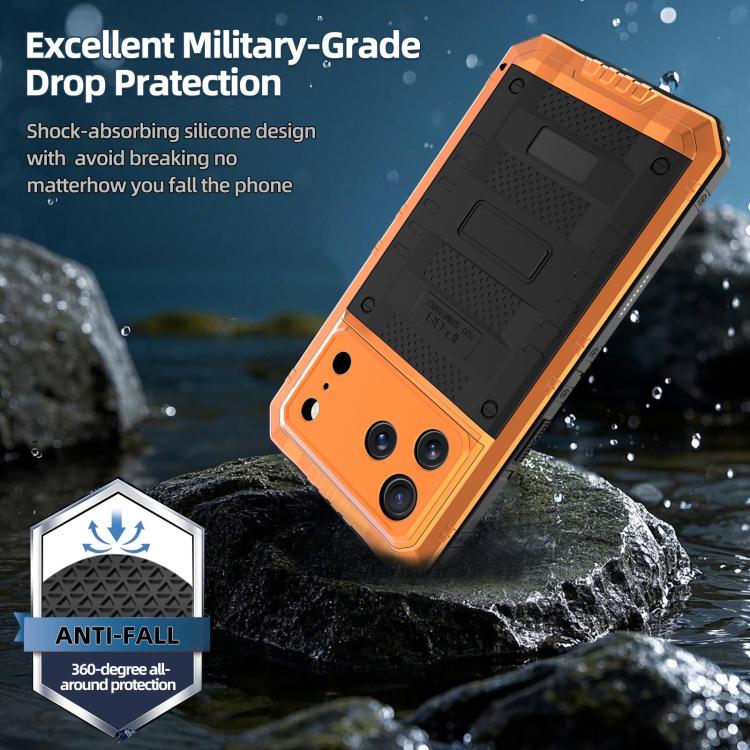 For iPhone 17 Pro Four-proof Metal Hybrid Silicone Phone Case