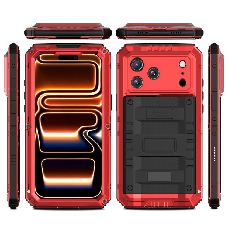 For iPhone 17 Pro Four-proof Metal Hybrid Silicone Phone Case