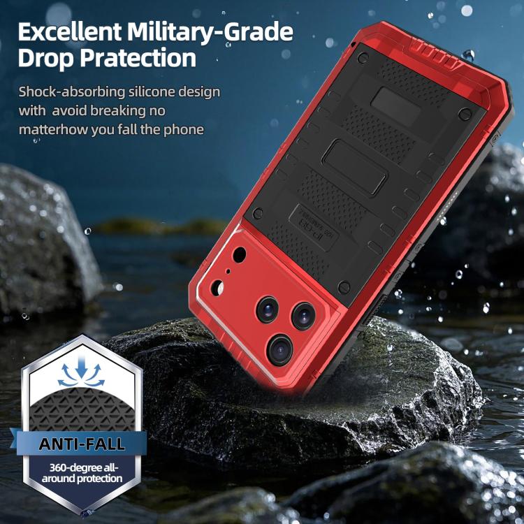 For iPhone 17 Pro Four-proof Metal Hybrid Silicone Phone Case