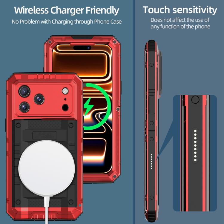For iPhone 17 Pro Four-proof Metal Hybrid Silicone Phone Case