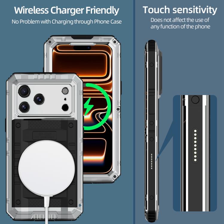 For iPhone 17 Pro Max Four-proof Metal Hybrid Silicone Phone Case