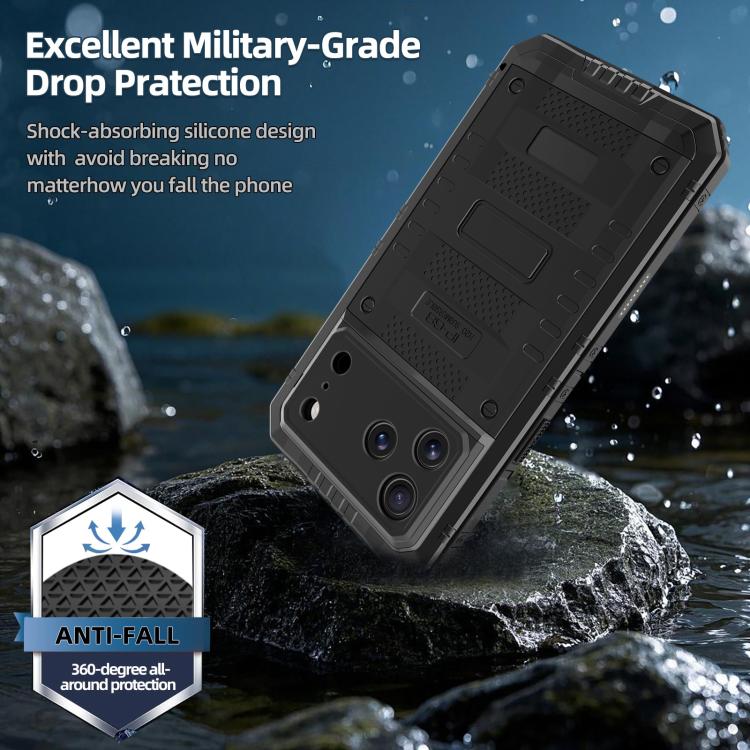 For iPhone 17 Pro Max Four-proof Metal Hybrid Silicone Phone Case