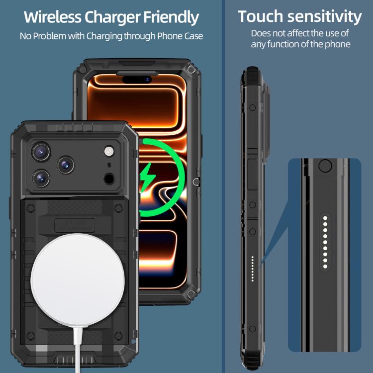 For iPhone 17 Pro Max Four-proof Metal Hybrid Silicone Phone Case