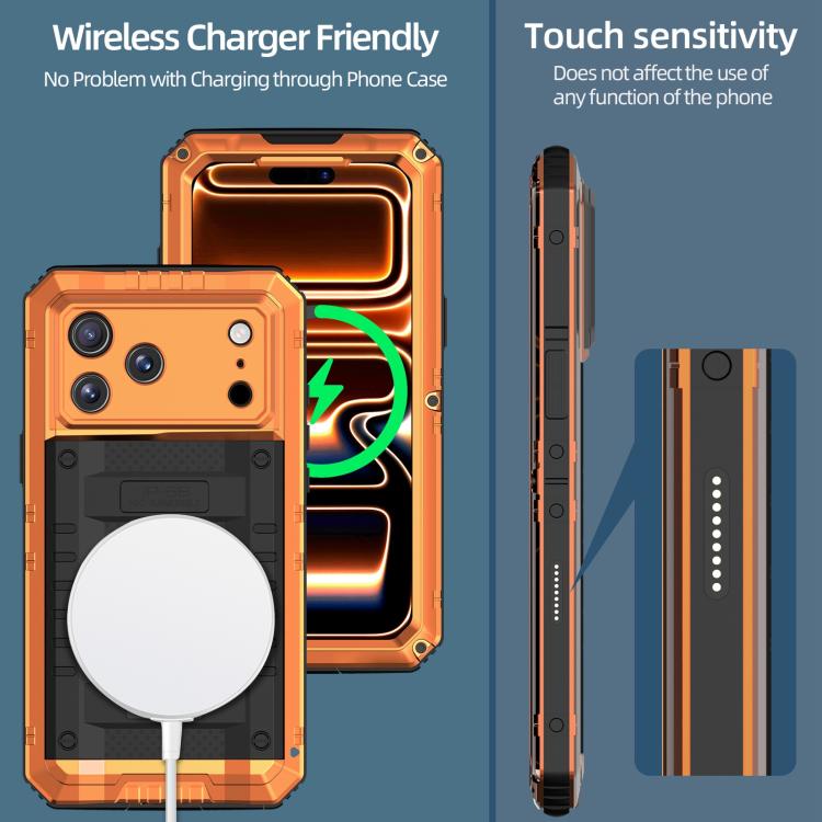 For iPhone 17 Pro Max Four-proof Metal Hybrid Silicone Phone Case
