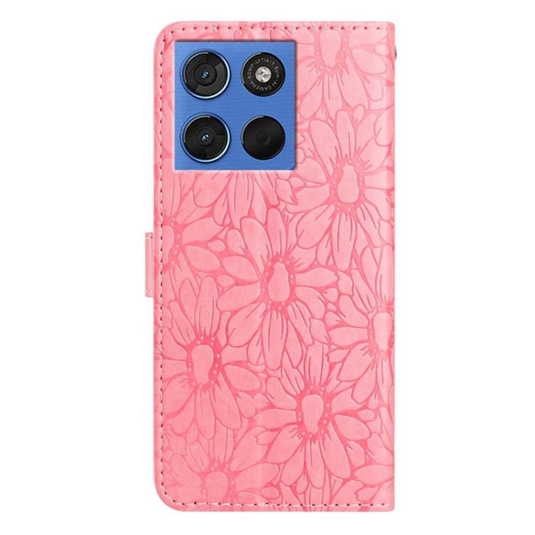 For Motorola Moto G Play 2025 Daisy Embossed Leather Phone Case