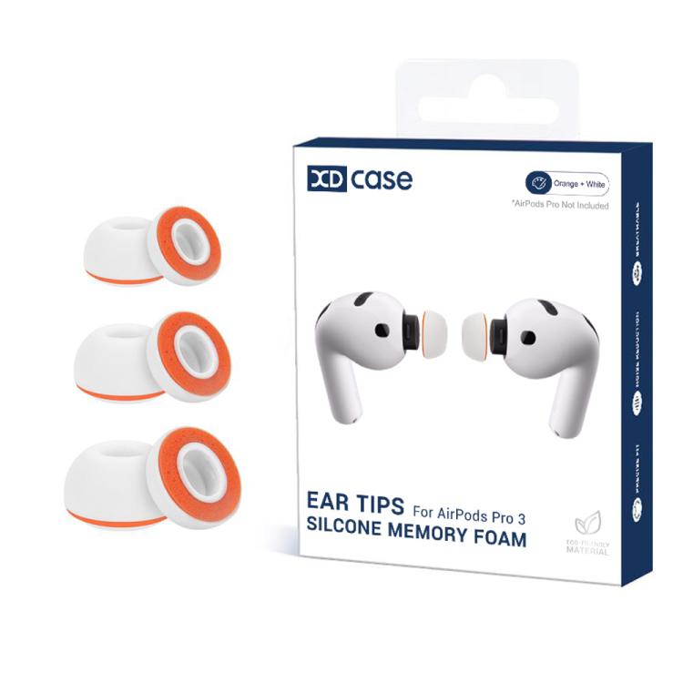 For AirPods Pro 3 XDcase 3 Pairs Replacement Silicone Sponge Ear Tips, S/M/L Size