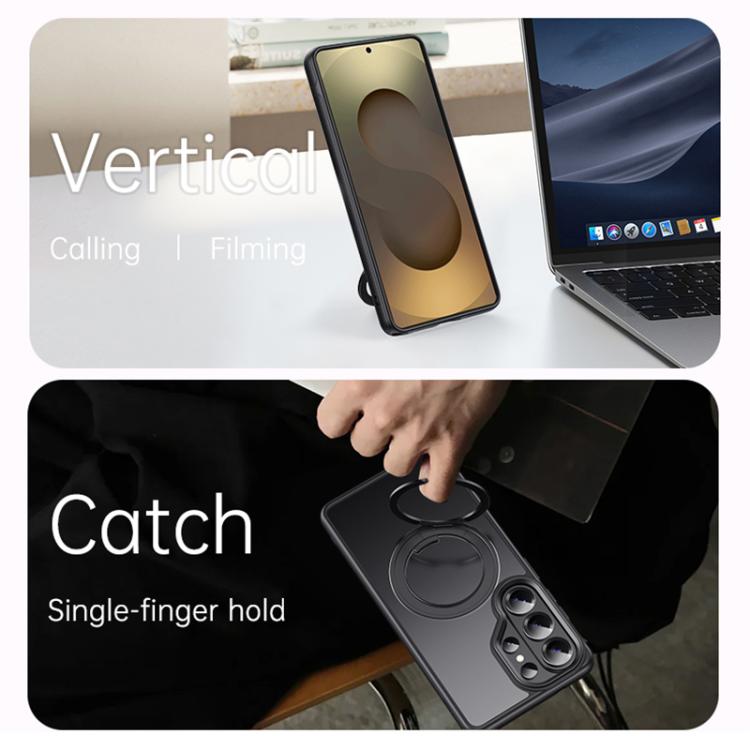For Samsung Galaxy S26 Ultra 5G Gear-Style Stress Relief 360 Rotation Holder MagSafe Phone Case