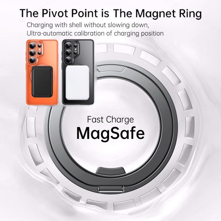 For Samsung Galaxy S26 Ultra 5G Gear-Style Stress Relief 360 Rotation Holder MagSafe Phone Case