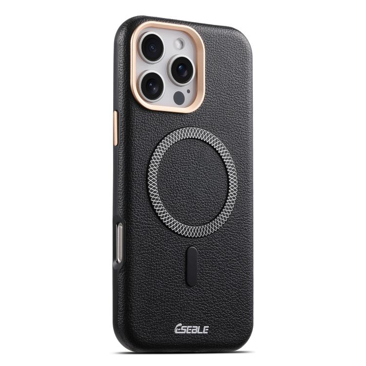For iPhone 16 Pro Max ESEBLE L2 Litchi Texture Metal Lens Magnetic Phone Case