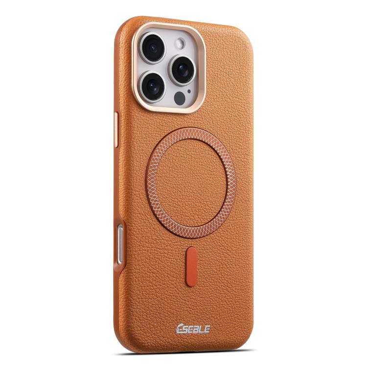 For iPhone 16 Pro Max ESEBLE L2 Litchi Texture Metal Lens Magnetic Phone Case