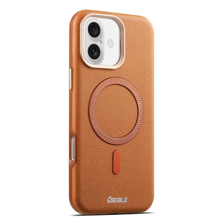For iPhone 16 ESEBLE L2 Litchi Texture Metal Lens Magnetic Phone Case