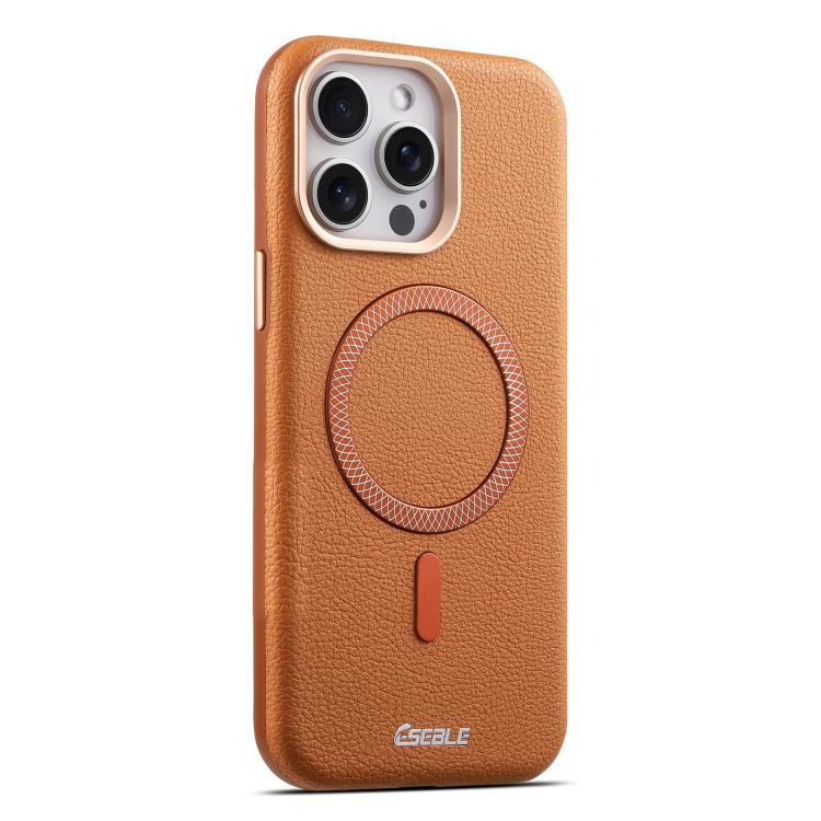 For iPhone 15 Pro Max ESEBLE L2 Litchi Texture Metal Lens Magnetic Phone Case