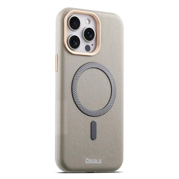 For iPhone 15 Pro Max ESEBLE L2 Litchi Texture Metal Lens Magnetic Phone Case