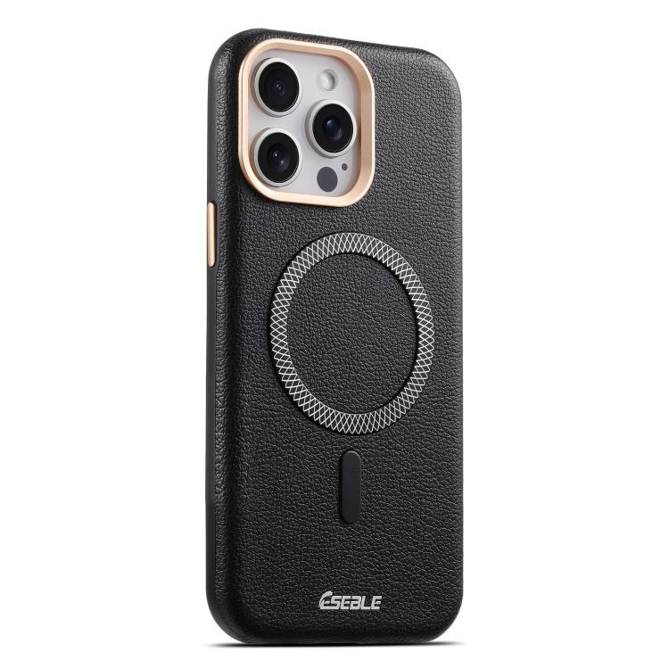 For iPhone 15 Pro ESEBLE L2 Litchi Texture Metal Lens Magnetic Phone Case