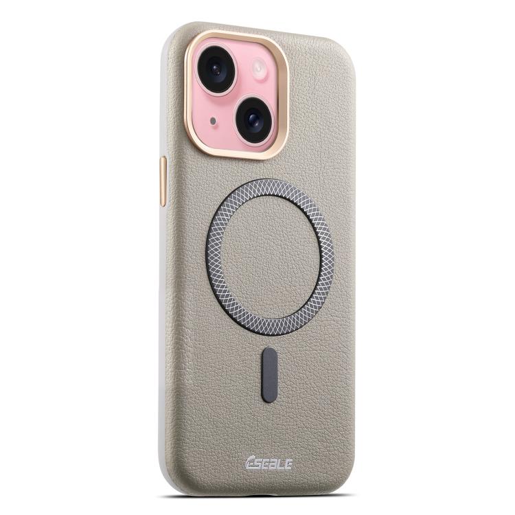 For iPhone 15 ESEBLE L2 Litchi Texture Metal Lens Magnetic Phone Case