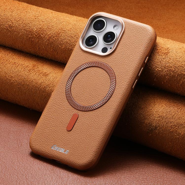 For iPhone 15 Pro ESEBLE L2 Litchi Texture Metal Lens Magnetic Phone Case