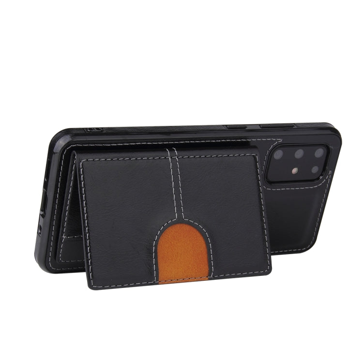 For Huawei P40 PU + TPU + PC  Shockproof Back Cover Case with Card Slot & Holder